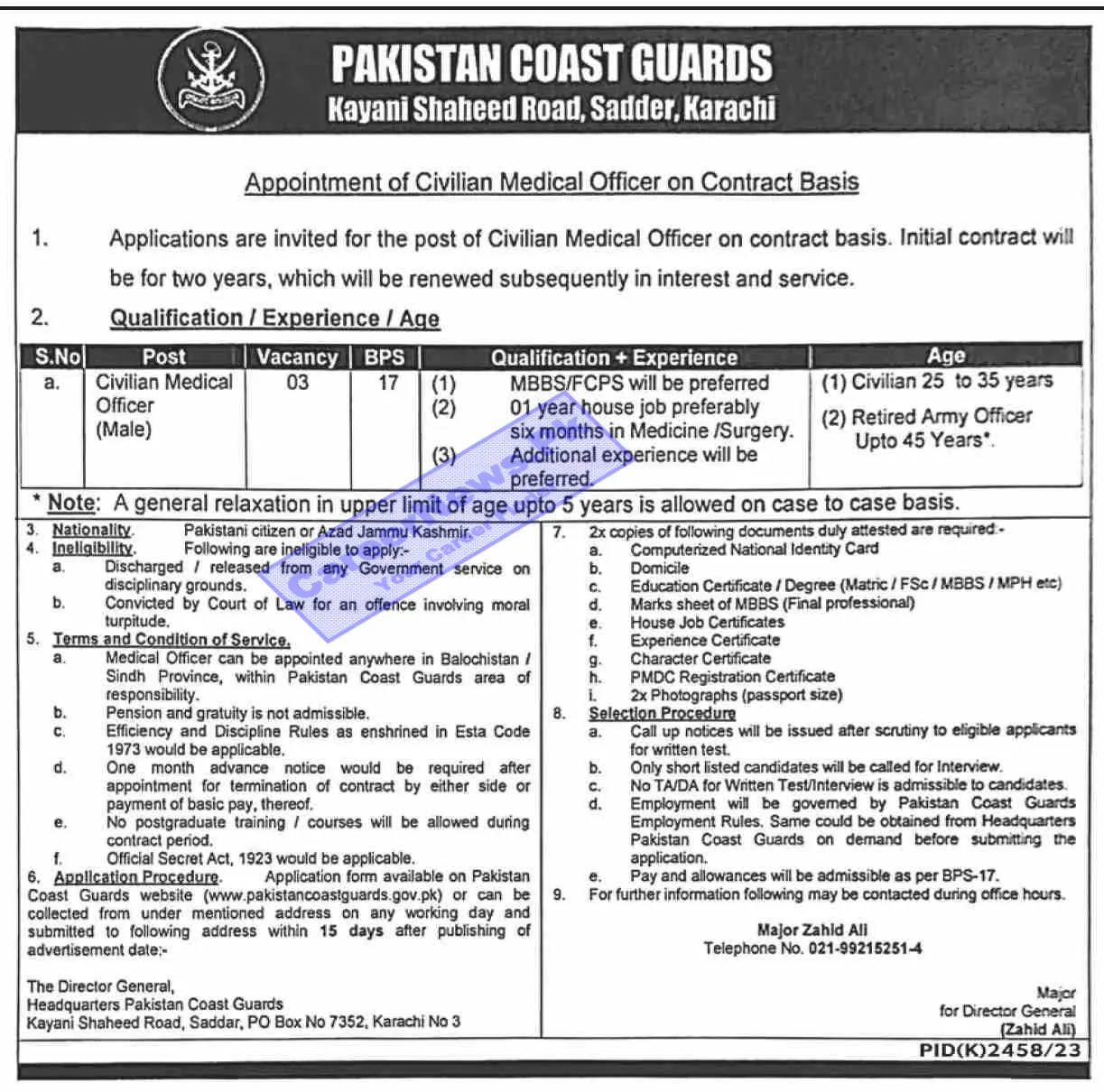 Pakistan Coast Guards Jobs 2024