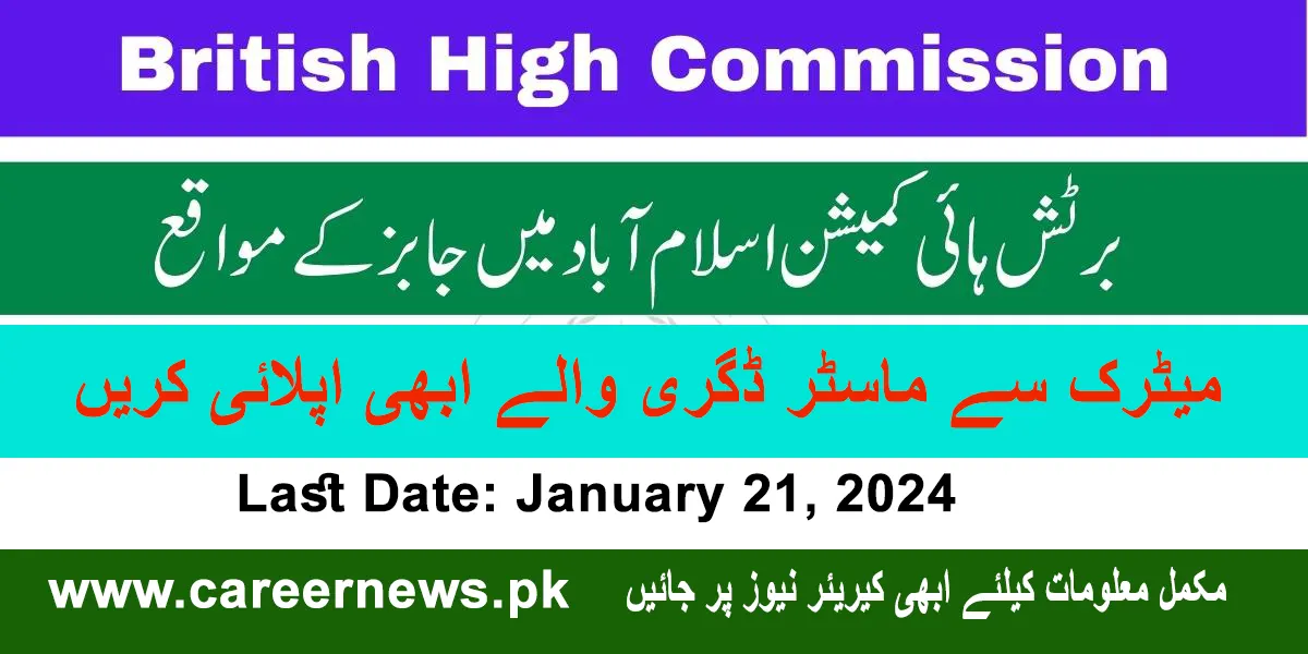 British High Commission Islamabad Careers
