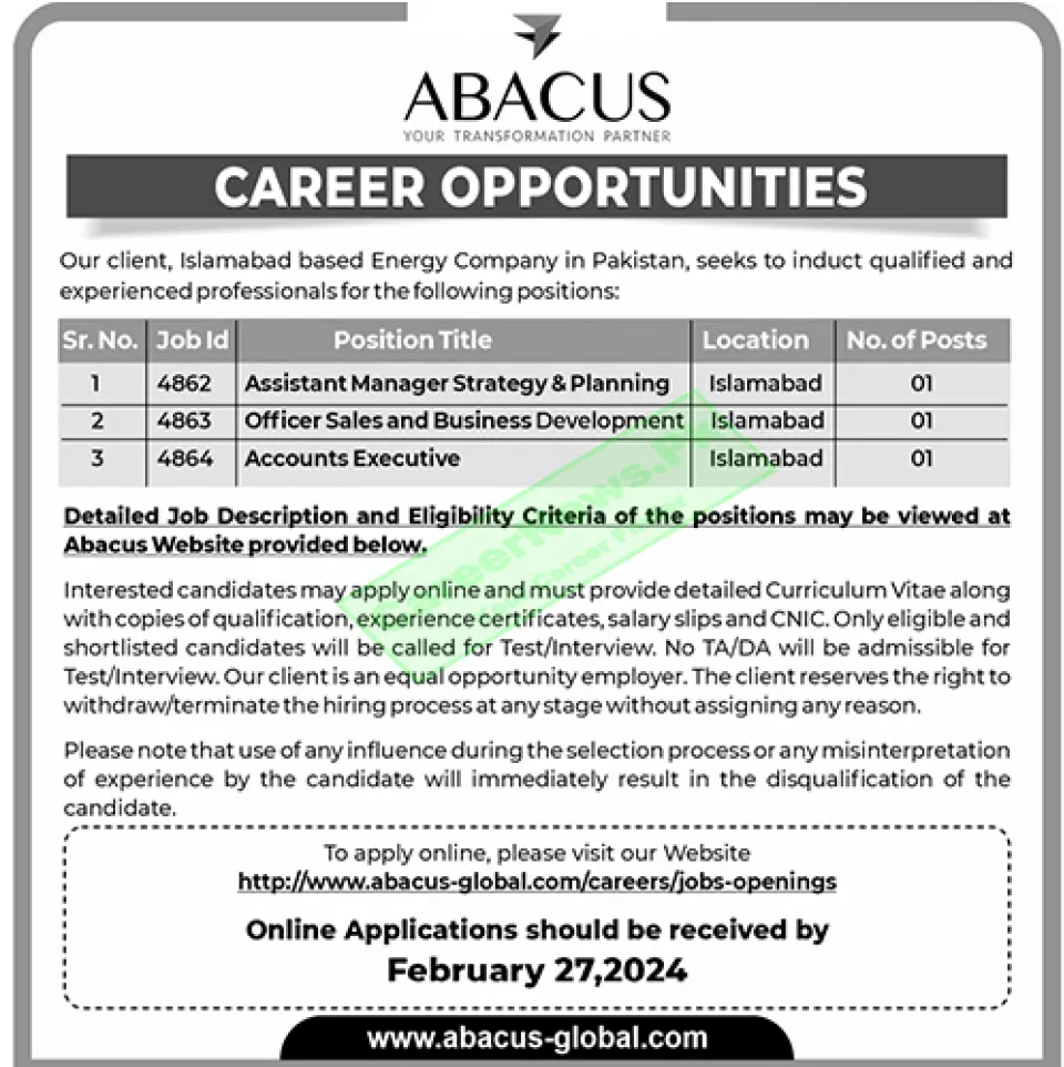 Abacus Global Jobs 2024