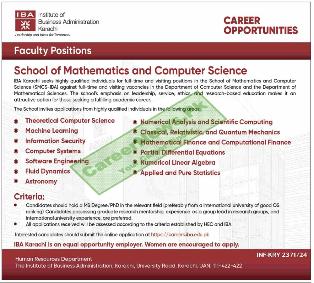 IBA Karachi Jobs 2024