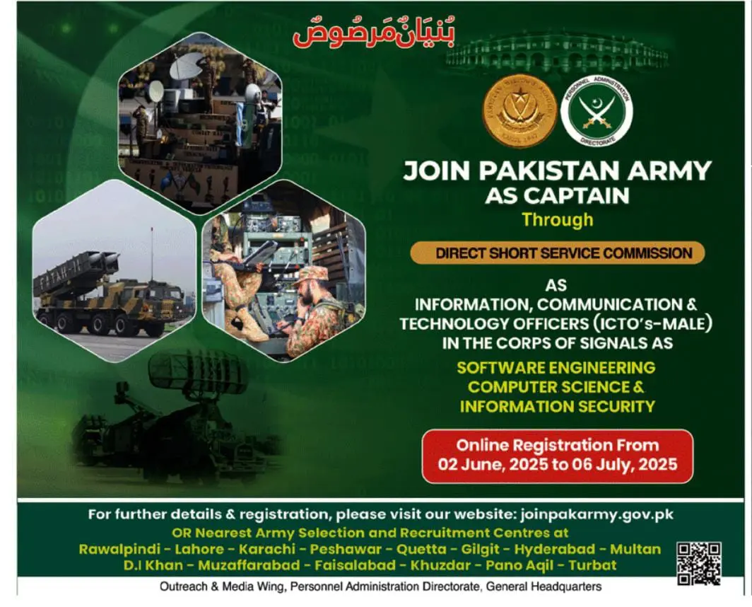 Join Pak Army Jobs 2025 Today Advertisement