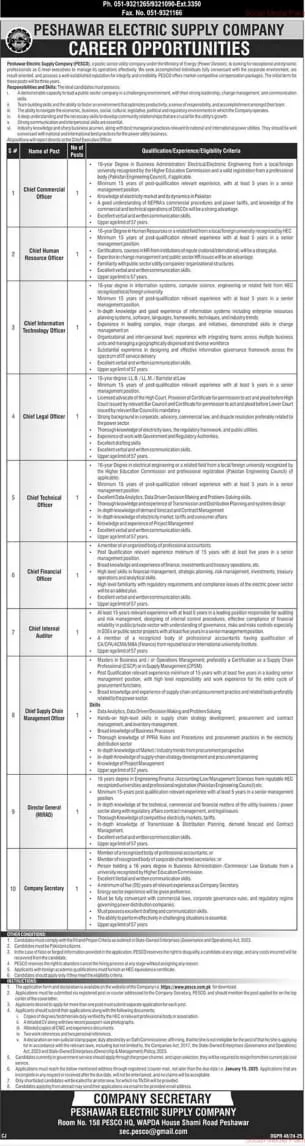 PESCO Jobs 2025 Advertisement