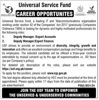 Universal Service Fund USF Jobs 2025 Today Advertisement