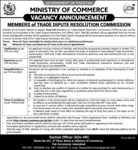 Trade Dispute Resolution Commission TDRC Jobs 2025 Advertisement